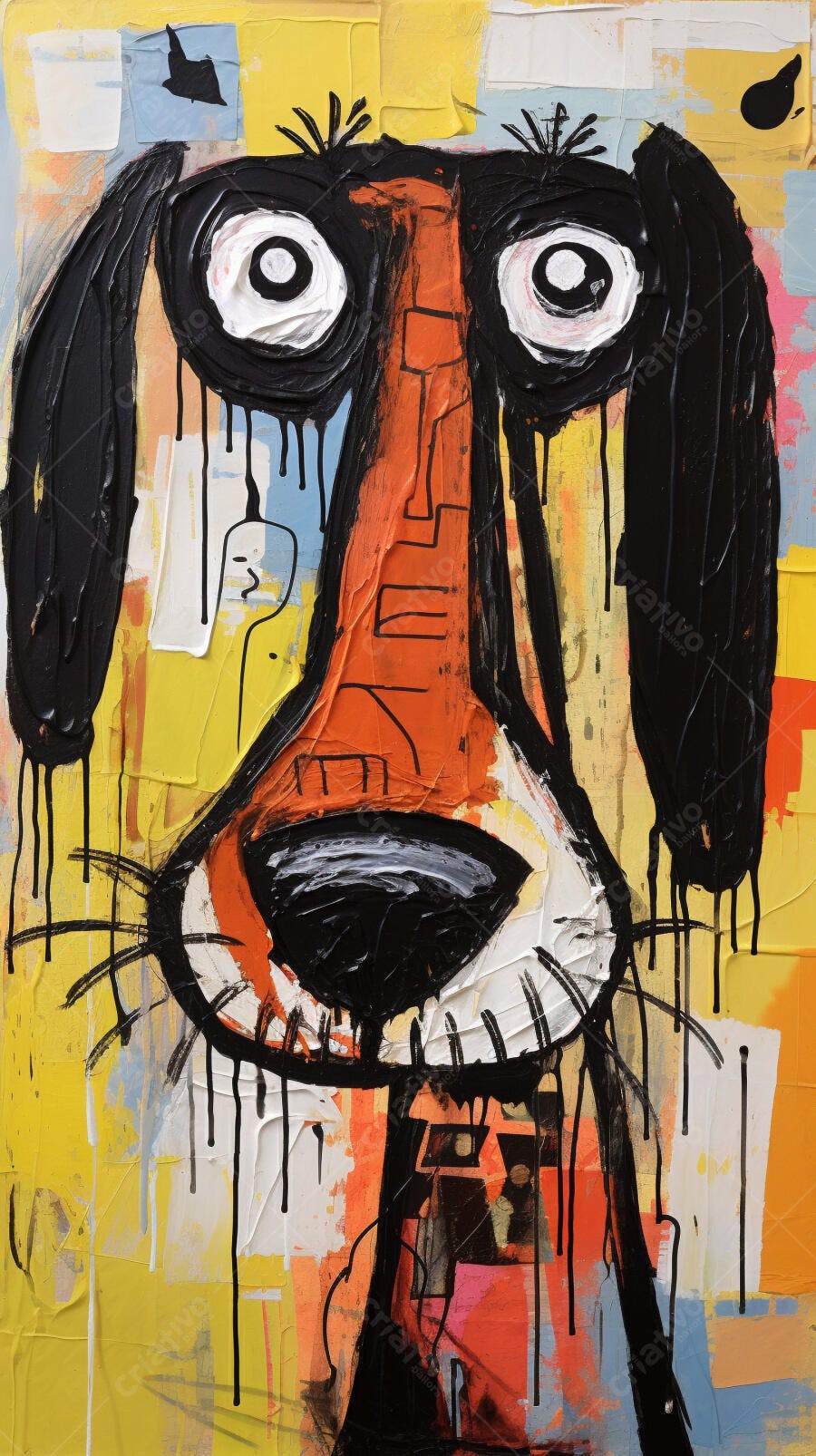 Cachorro Abstrato cores vibrantes pintura moderna