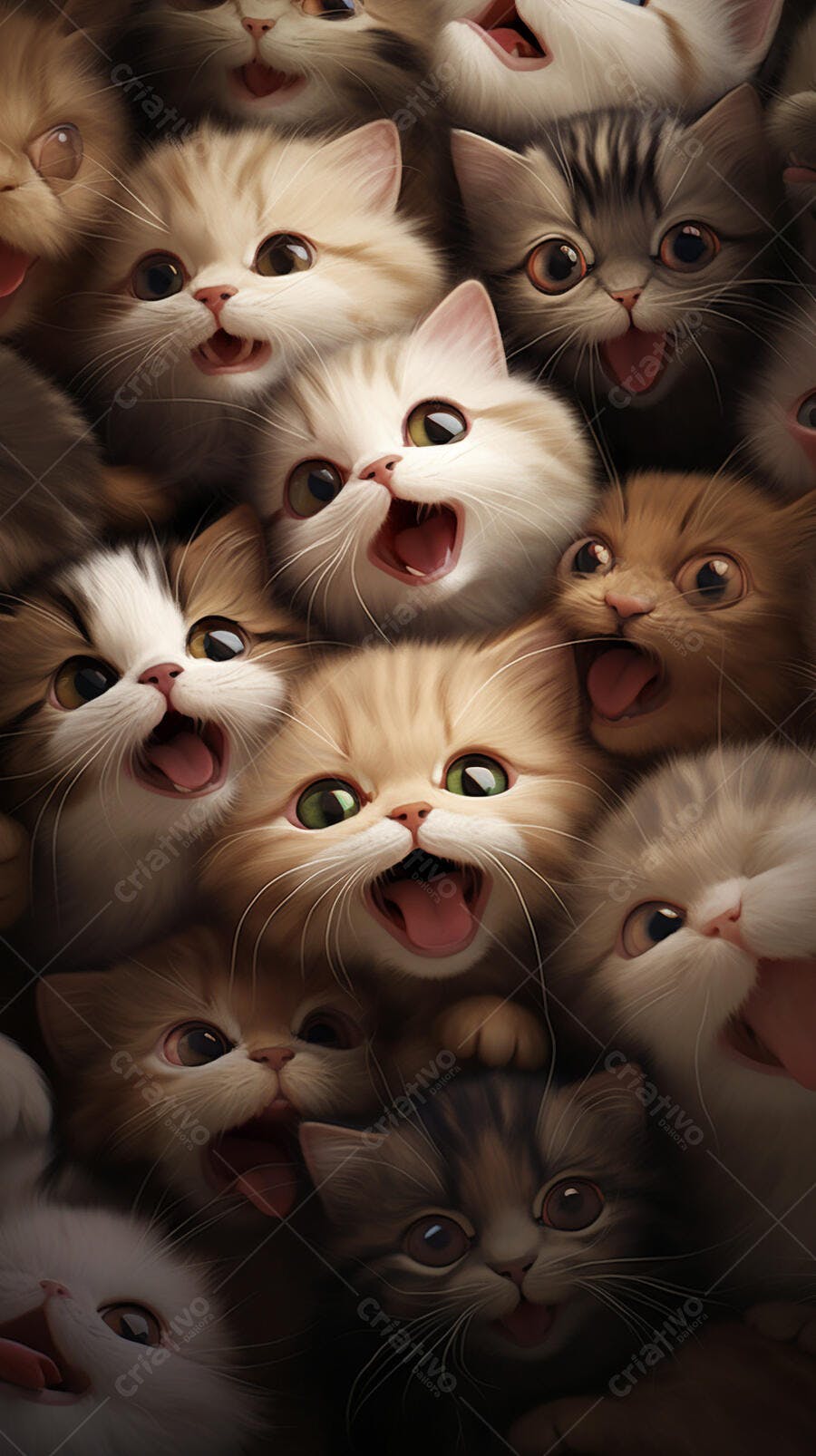 Gatinhos fofos sorrindo juntos