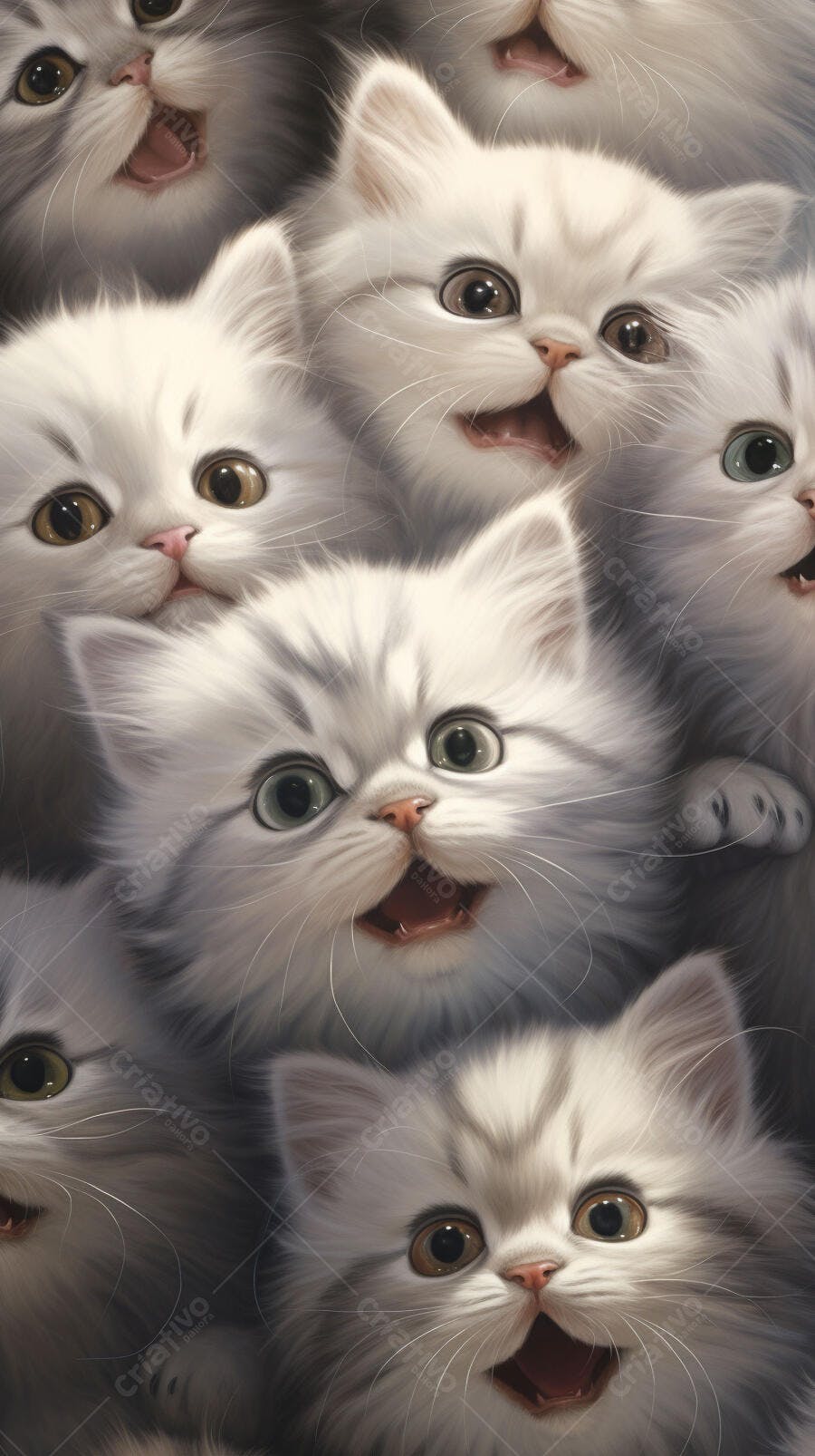Gatinhos fofos sorrindo juntos