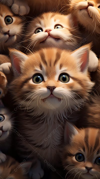 Filhotes de Gatos Fofos - Imagem Adorável e Divertida