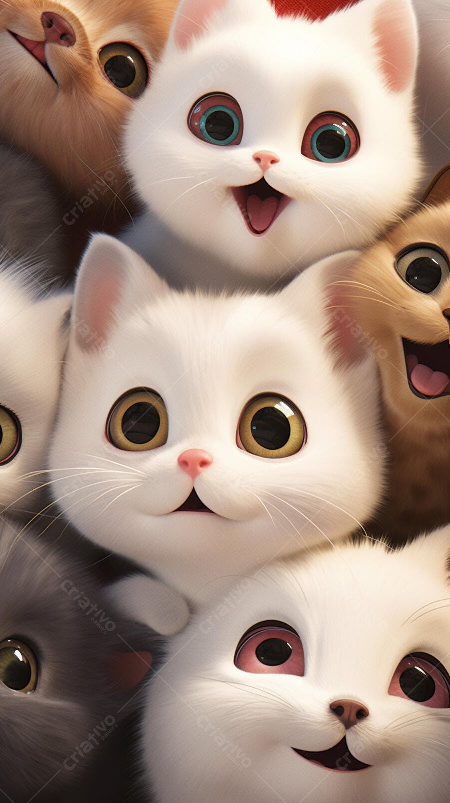 Gatinhos fofos sorrindo juntos