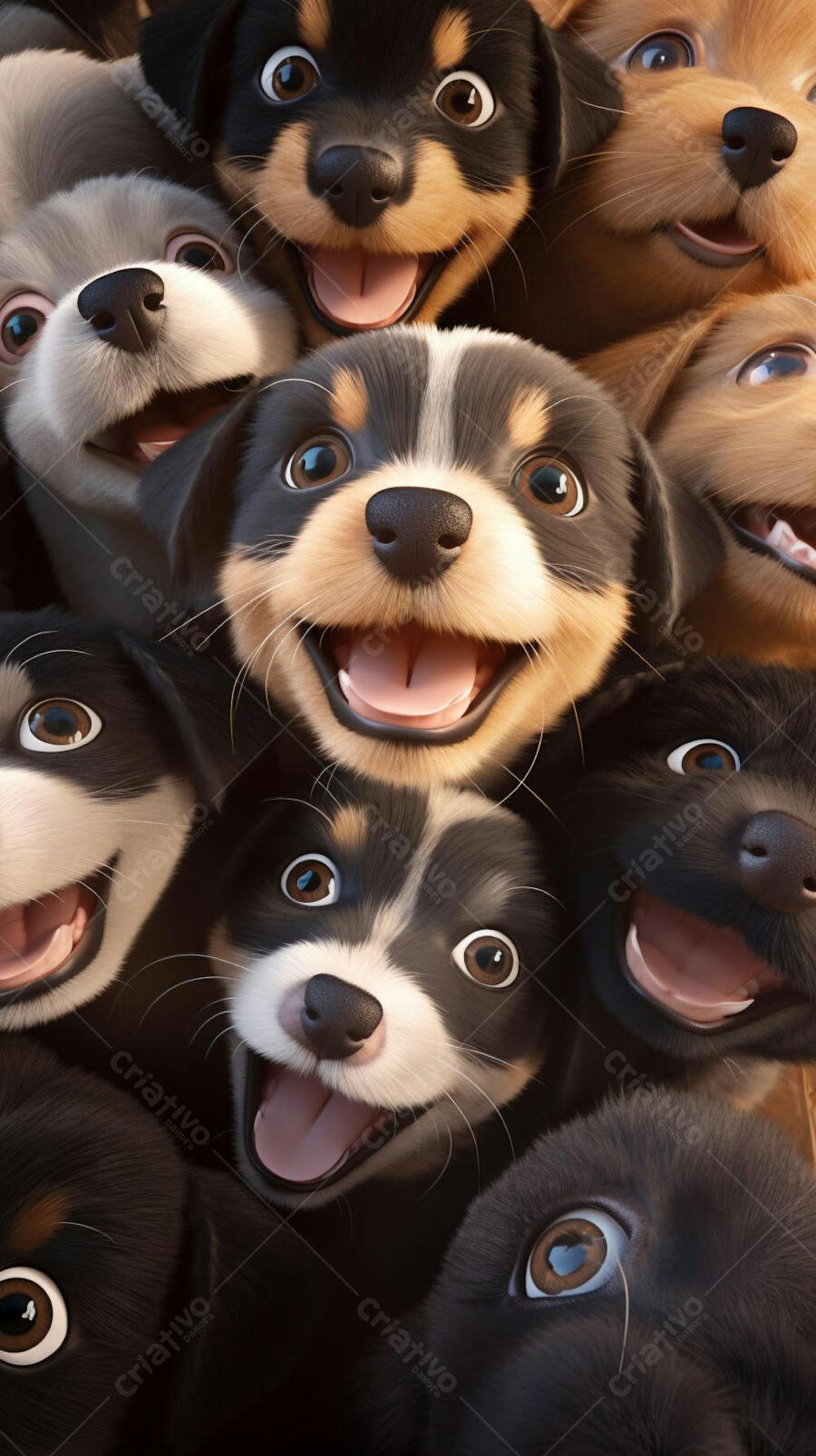 Filhotes de Cachorros Fofos - Imagem Alegre e Encantadora