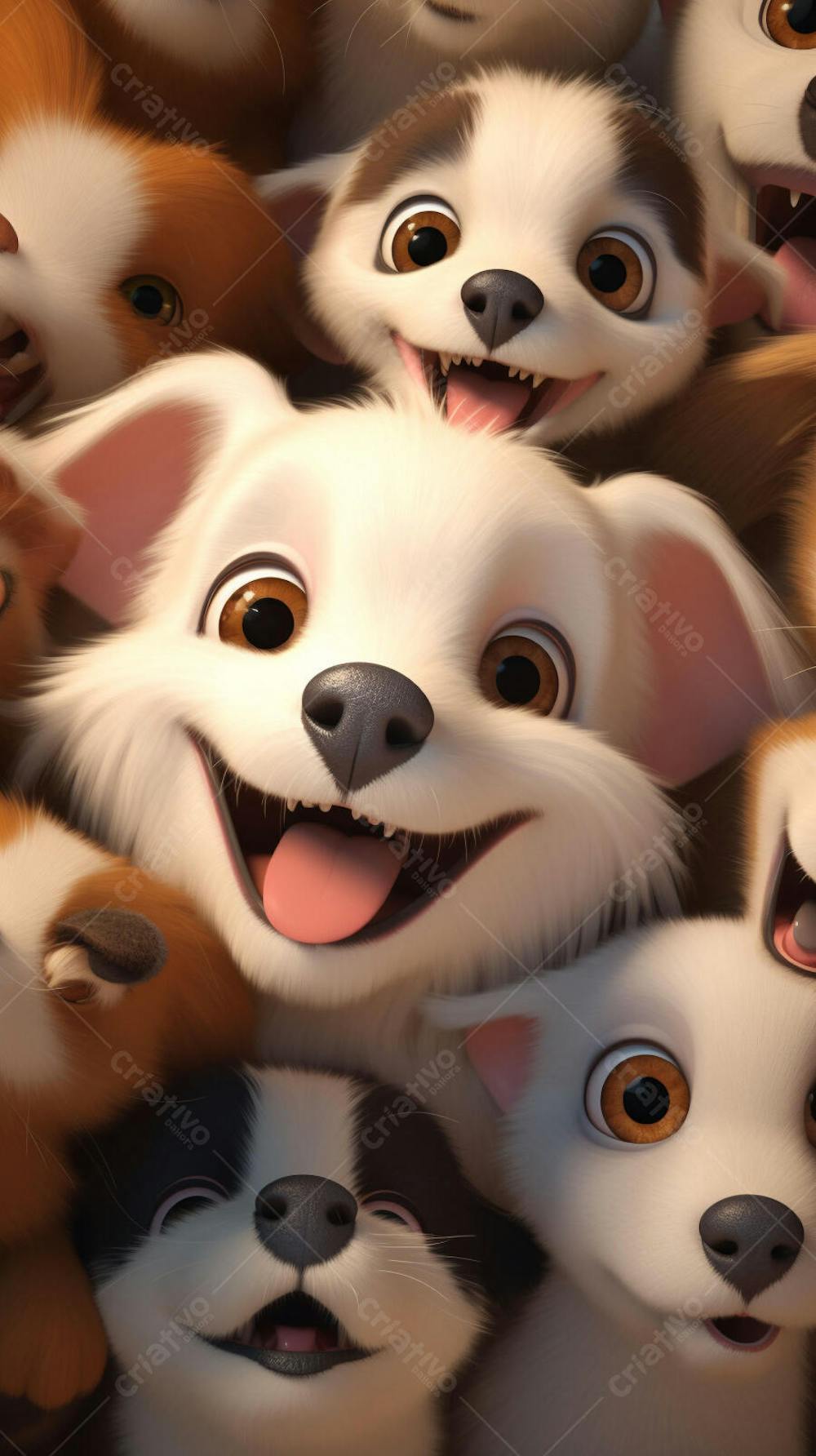 Filhotes de Cachorros Fofos - Imagem Alegre e Encantadora