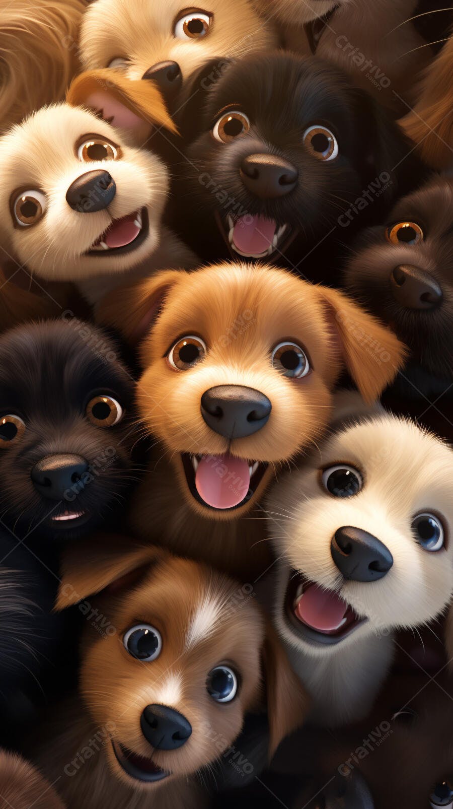 Cachorros fofos em close agrupados