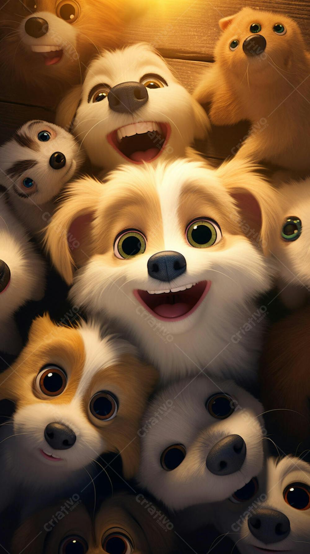 Filhotes de Cachorros Fofos - Imagem Alegre e Encantadora
