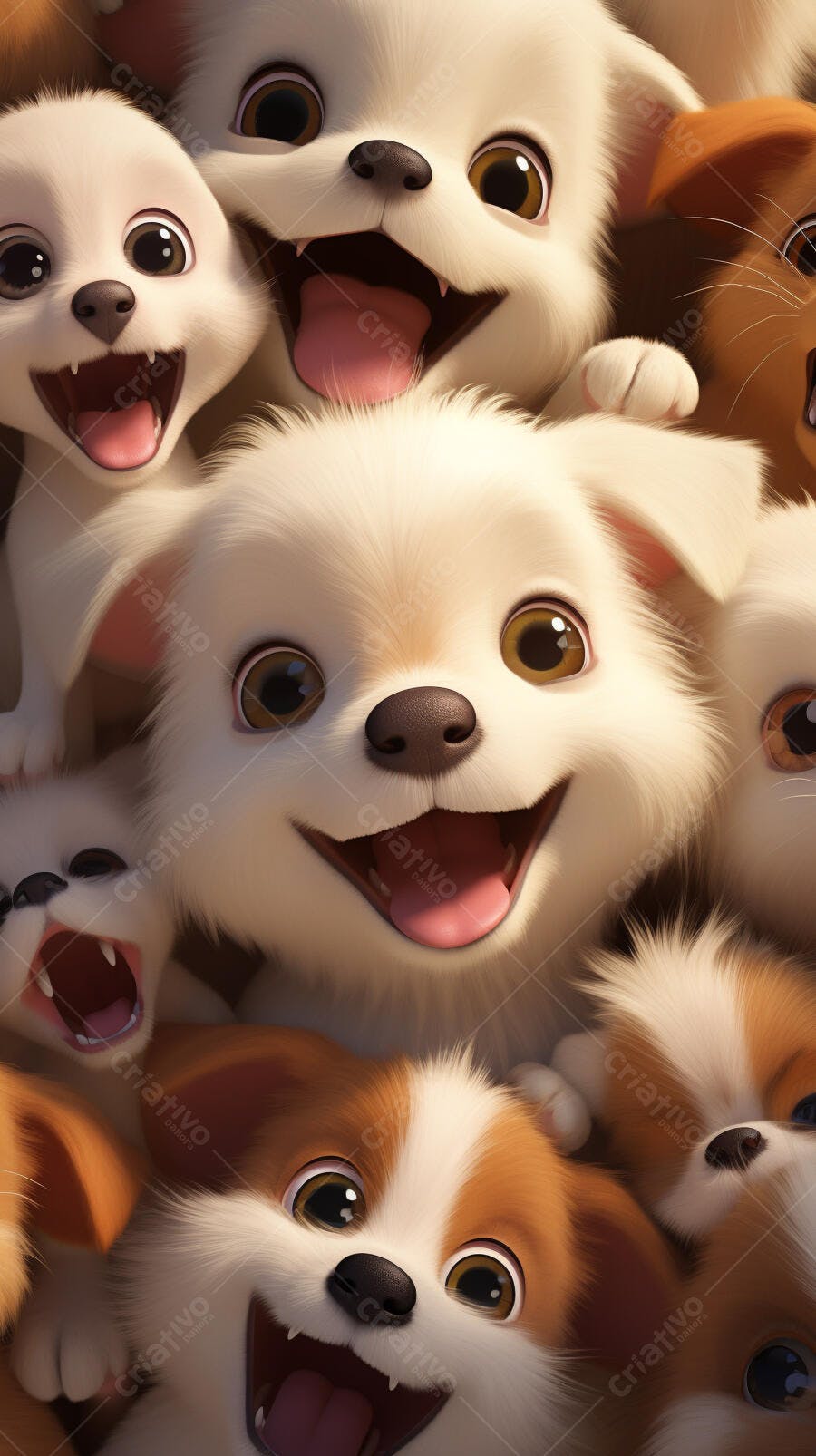 Cachorros fofos sorrindo juntos