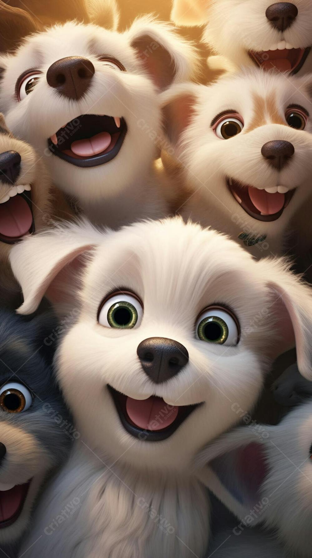 Filhotes de Cachorros Fofos - Imagem Alegre e Encantadora