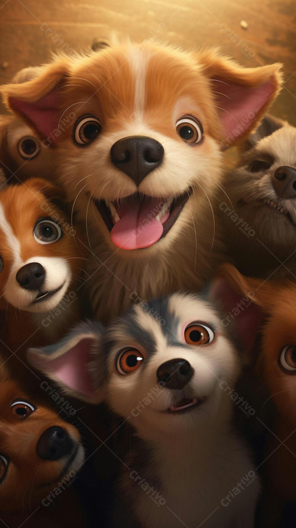Filhotes de Cachorros Fofos - Imagem Alegre e Encantadora