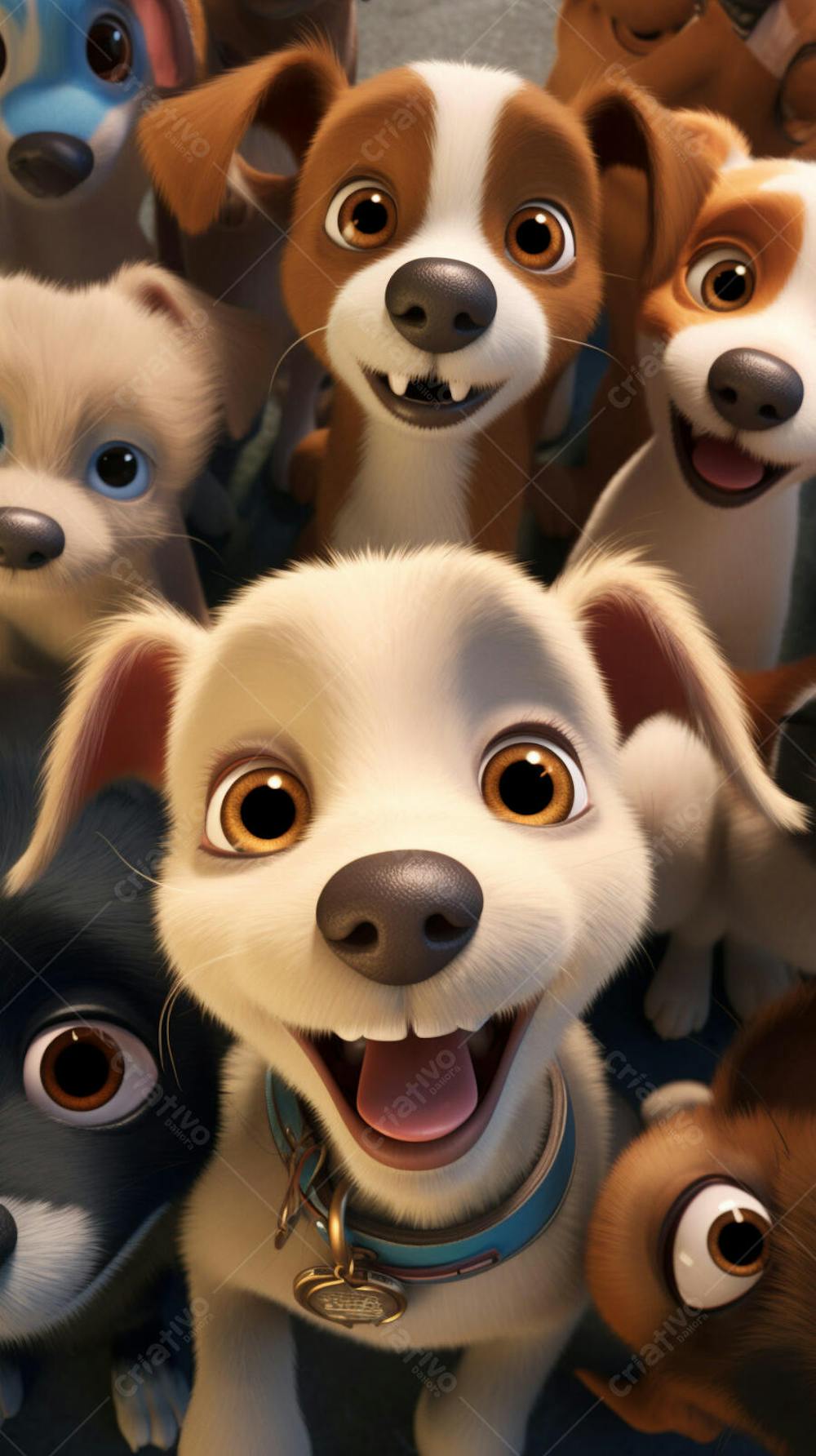 Filhotes de Cachorros Fofos - Imagem Alegre e Encantadora