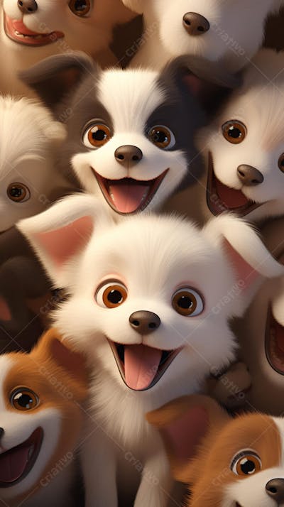 Filhotes de Cachorros Fofos - Imagem Alegre e Encantadora