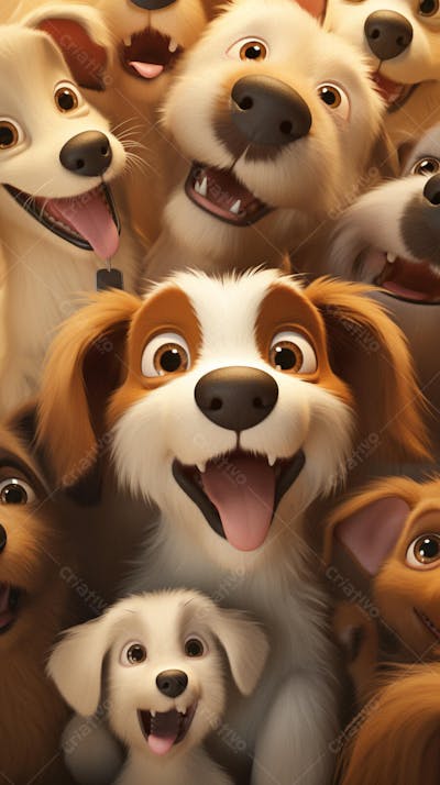 Filhotes de Cachorros Fofos - Imagem Alegre e Encantadora