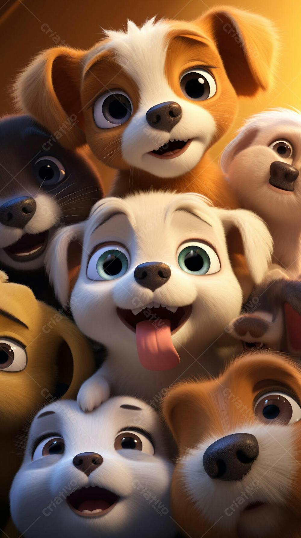 Filhotes de Cachorros Fofos - Imagem Alegre e Encantadora