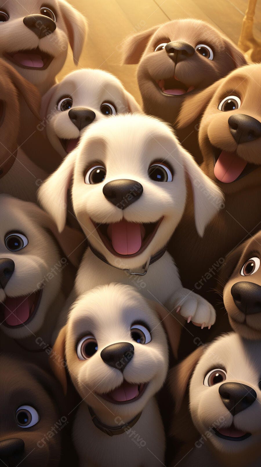 Cachorros fofos sorrindo juntos