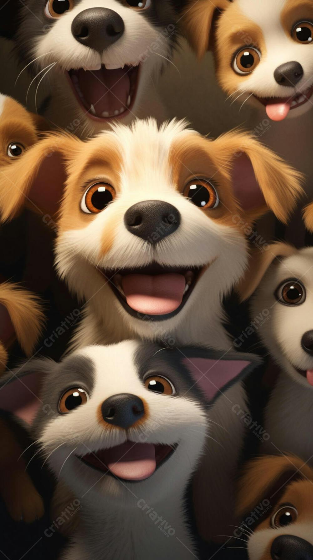 Filhotes de Cachorros Fofos - Imagem Alegre e Encantadora