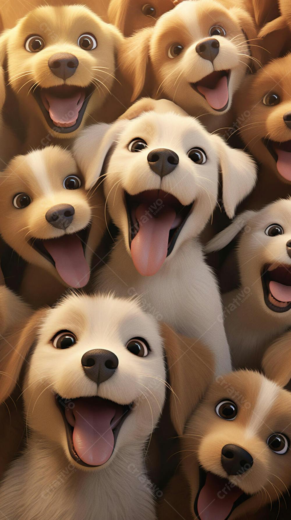 Filhotes de Cachorros Fofos - Imagem Alegre e Encantadora