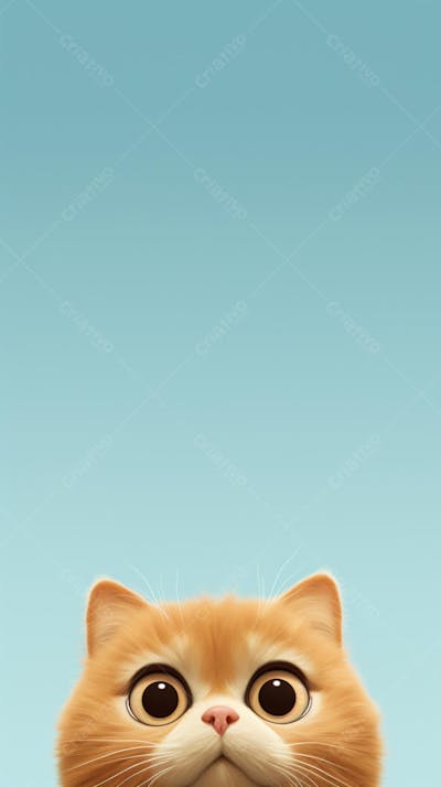 Wallpaper de Gato Fofo - Fundo Minimalista e Divertido