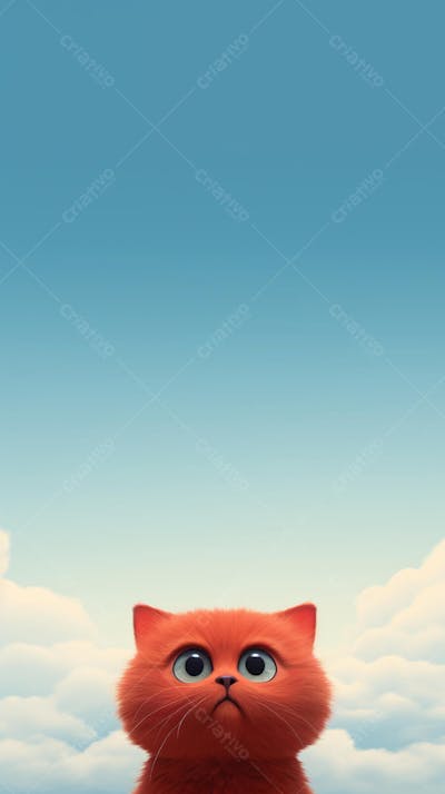 Wallpaper de Gato Fofo - Fundo Minimalista e Divertido