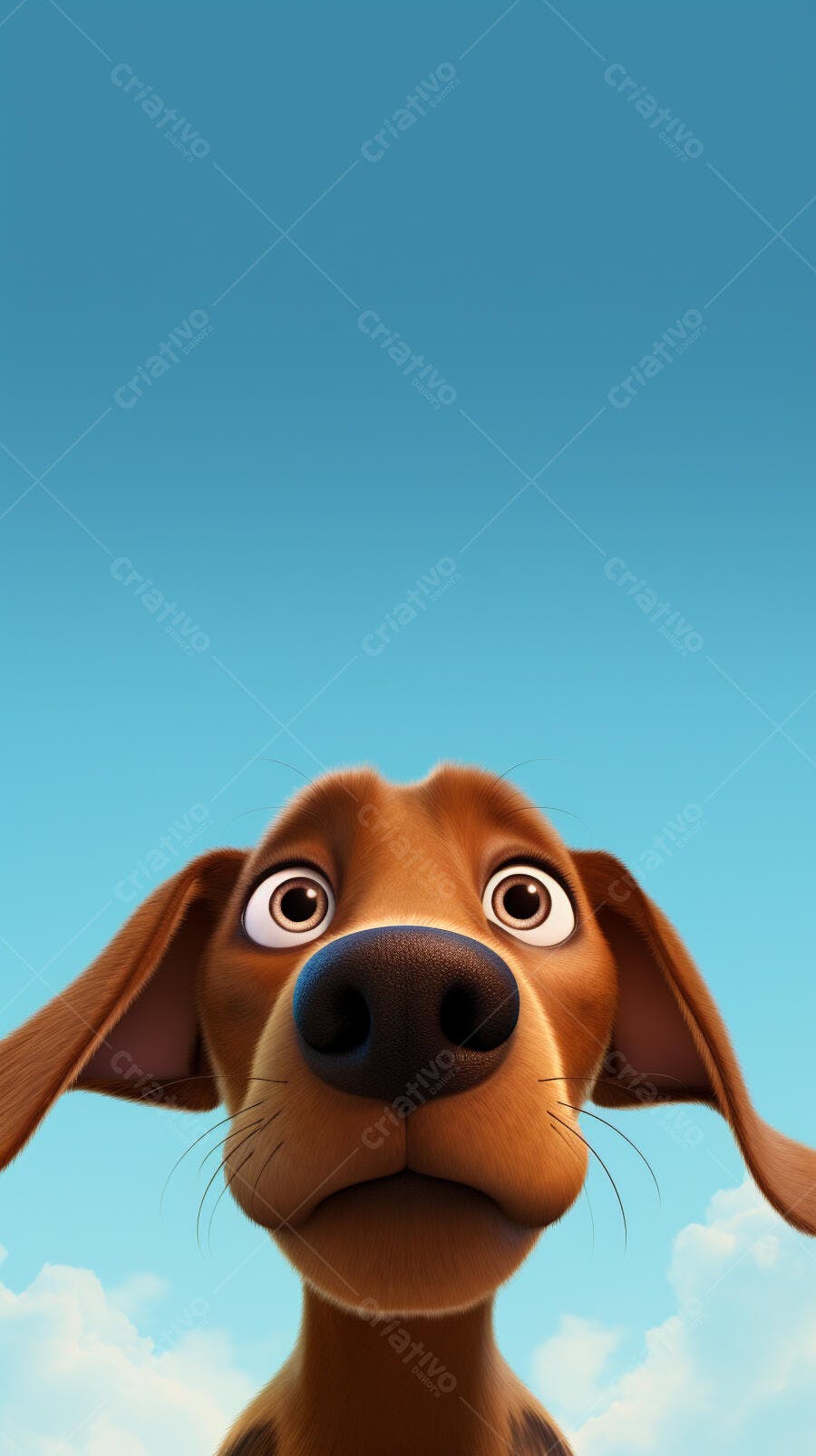 Cachorro Marrom Olhando para Cima