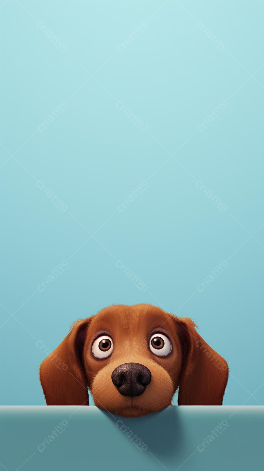 Cachorro Marrom Olhando por Cima