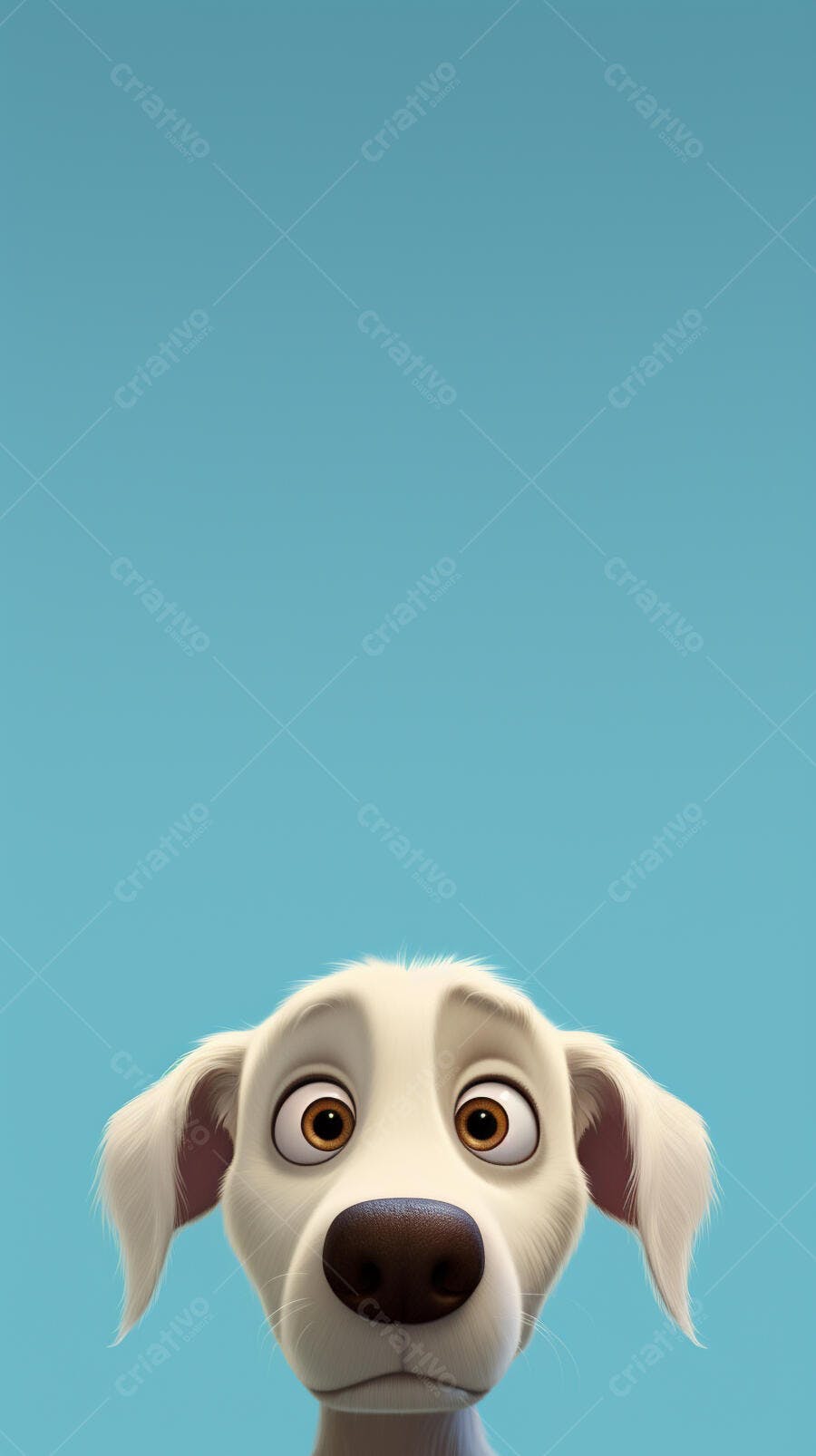 Cachorro animado fundo azul claro