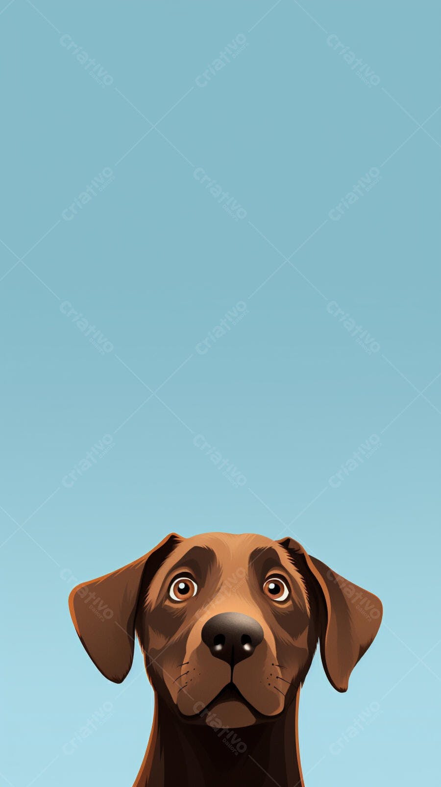 Cachorro Marrom Olhando para Cima