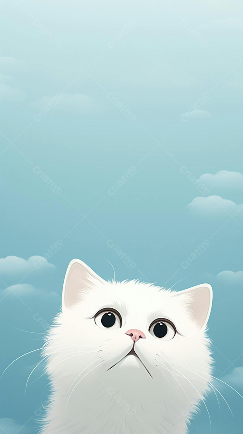 Wallpaper de Gato Fofo - Fundo Minimalista e Divertido