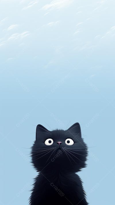 Wallpaper de Gato Fofo - Fundo Minimalista e Divertido