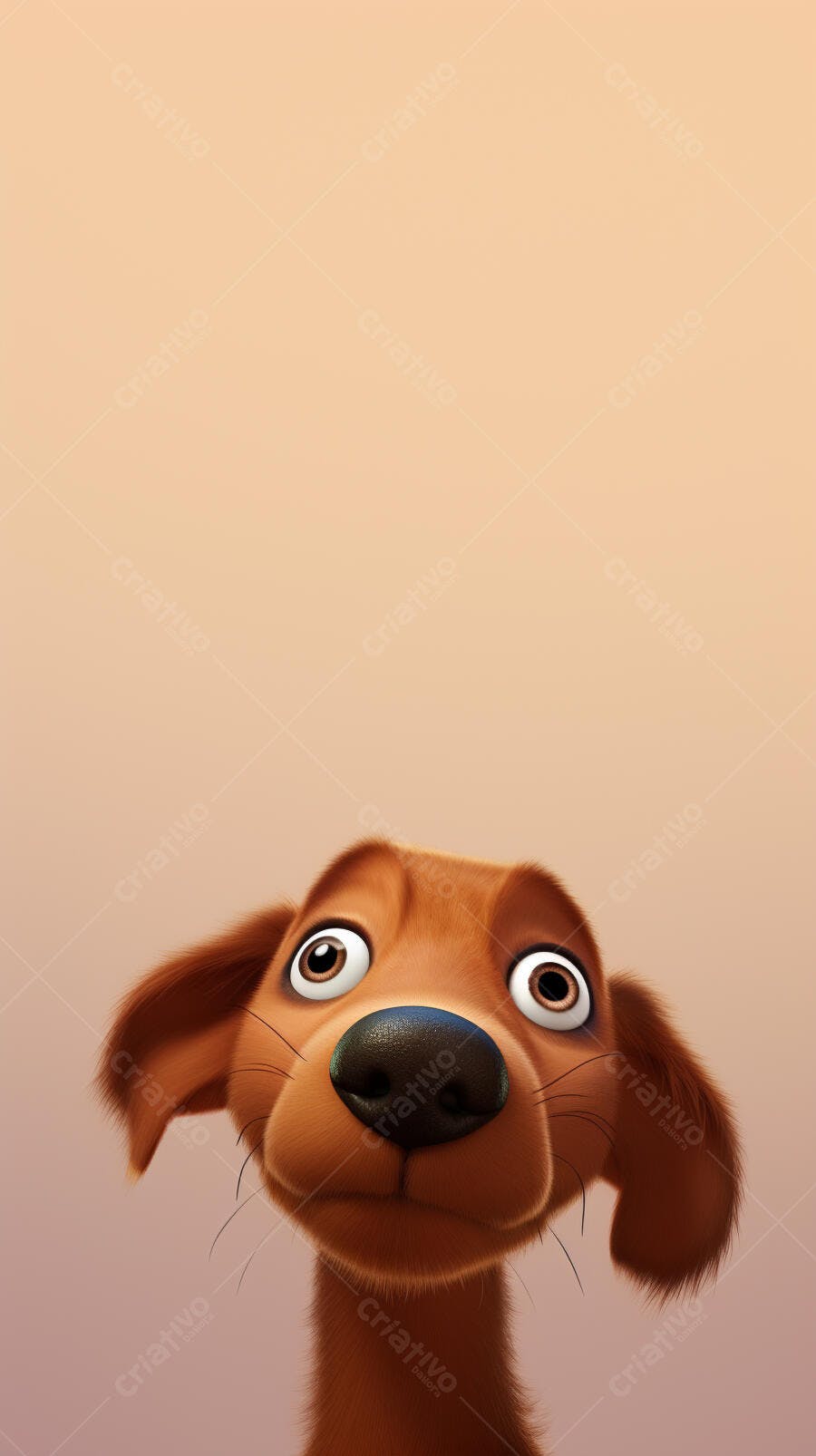 Cachorro Marrom Olhando para Cima