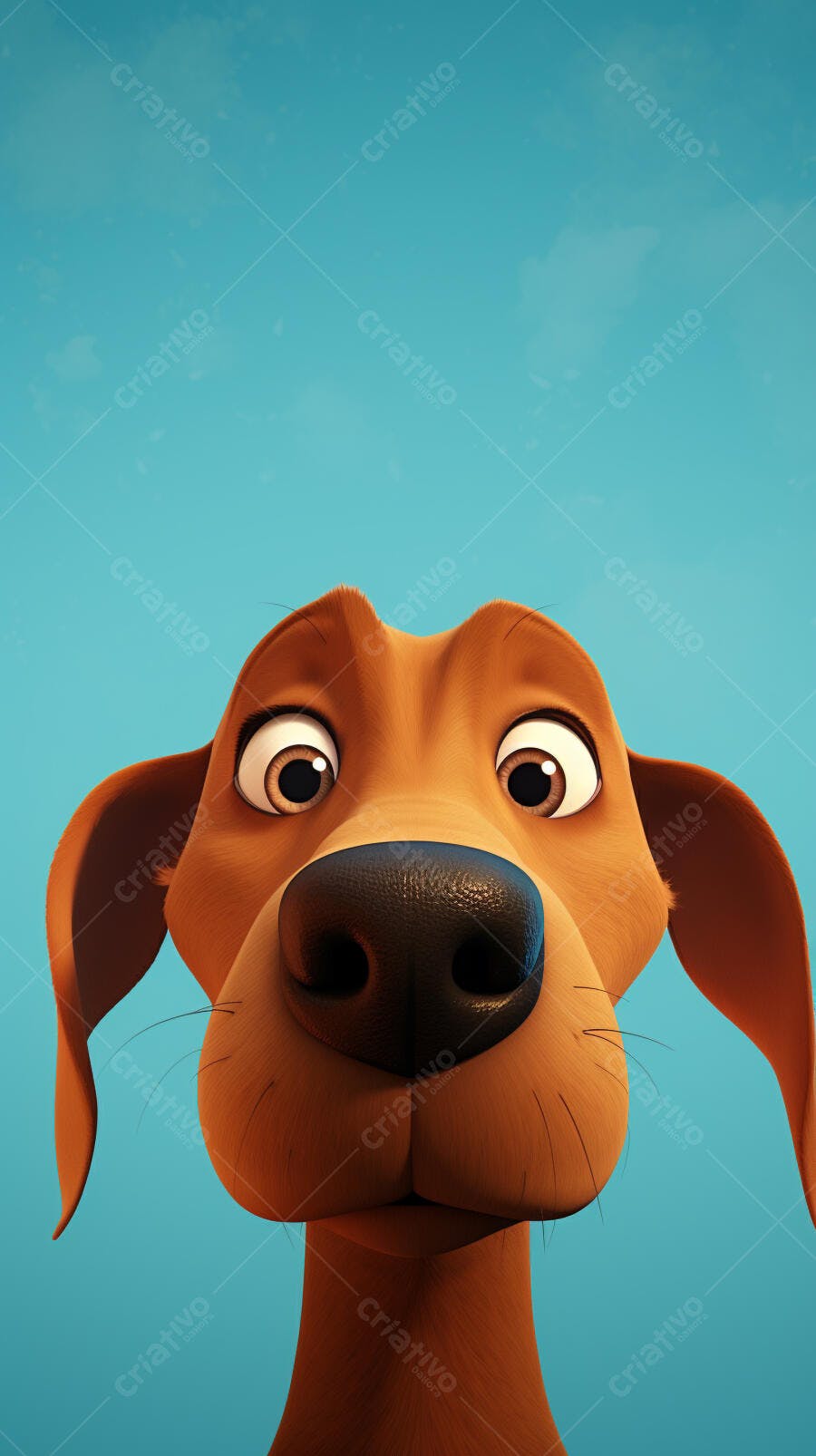 Cachorro Cartoon Olhando para Cima