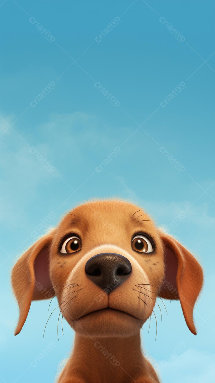 Cachorro Marrom Olhando para Cima