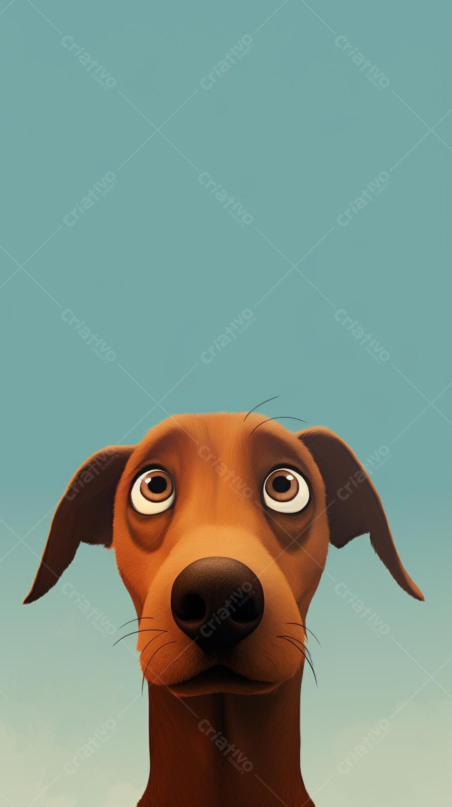 Cachorro Marrom Olhando para Cima