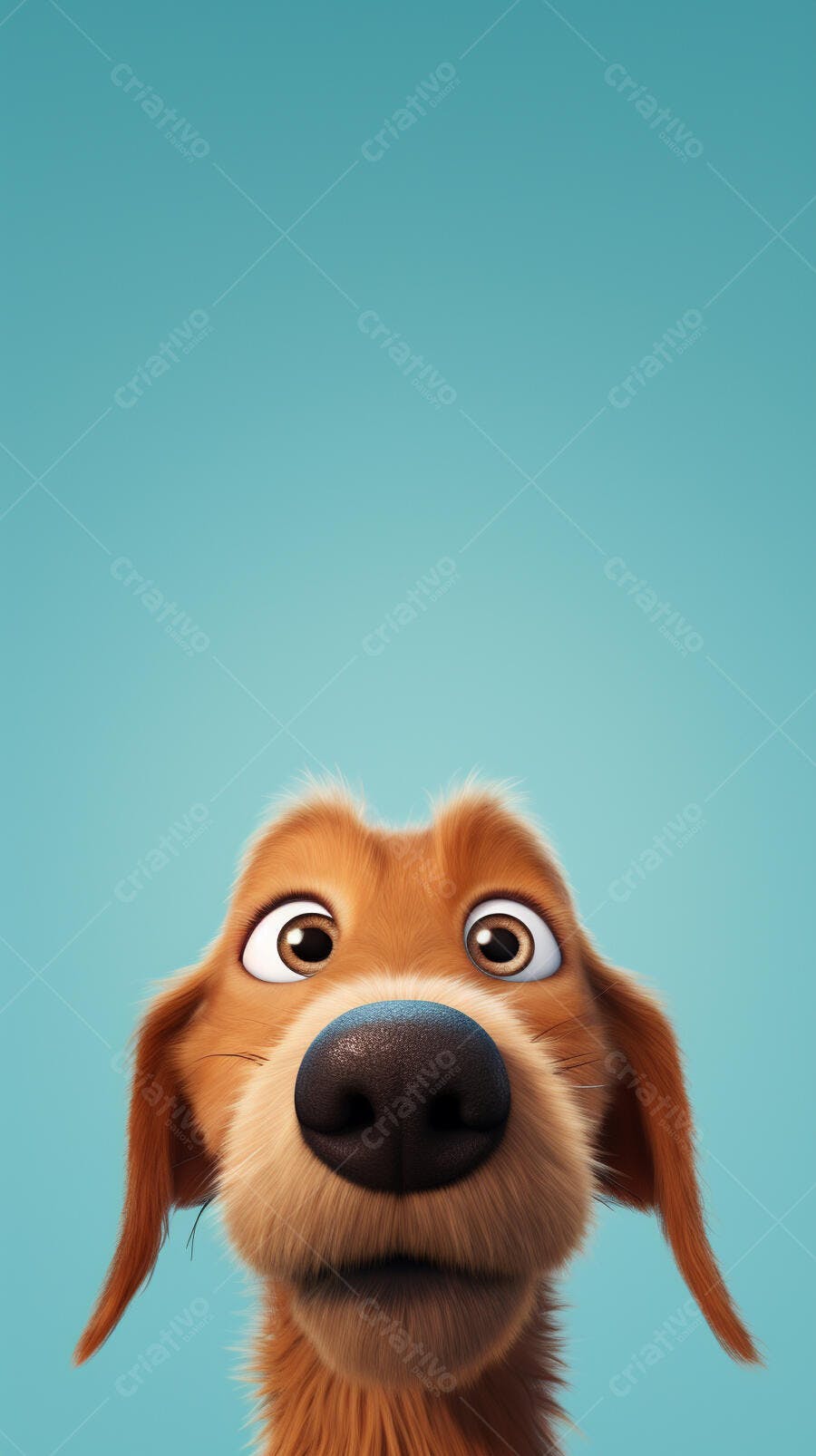 Cachorro Marrom Olhando para Cima