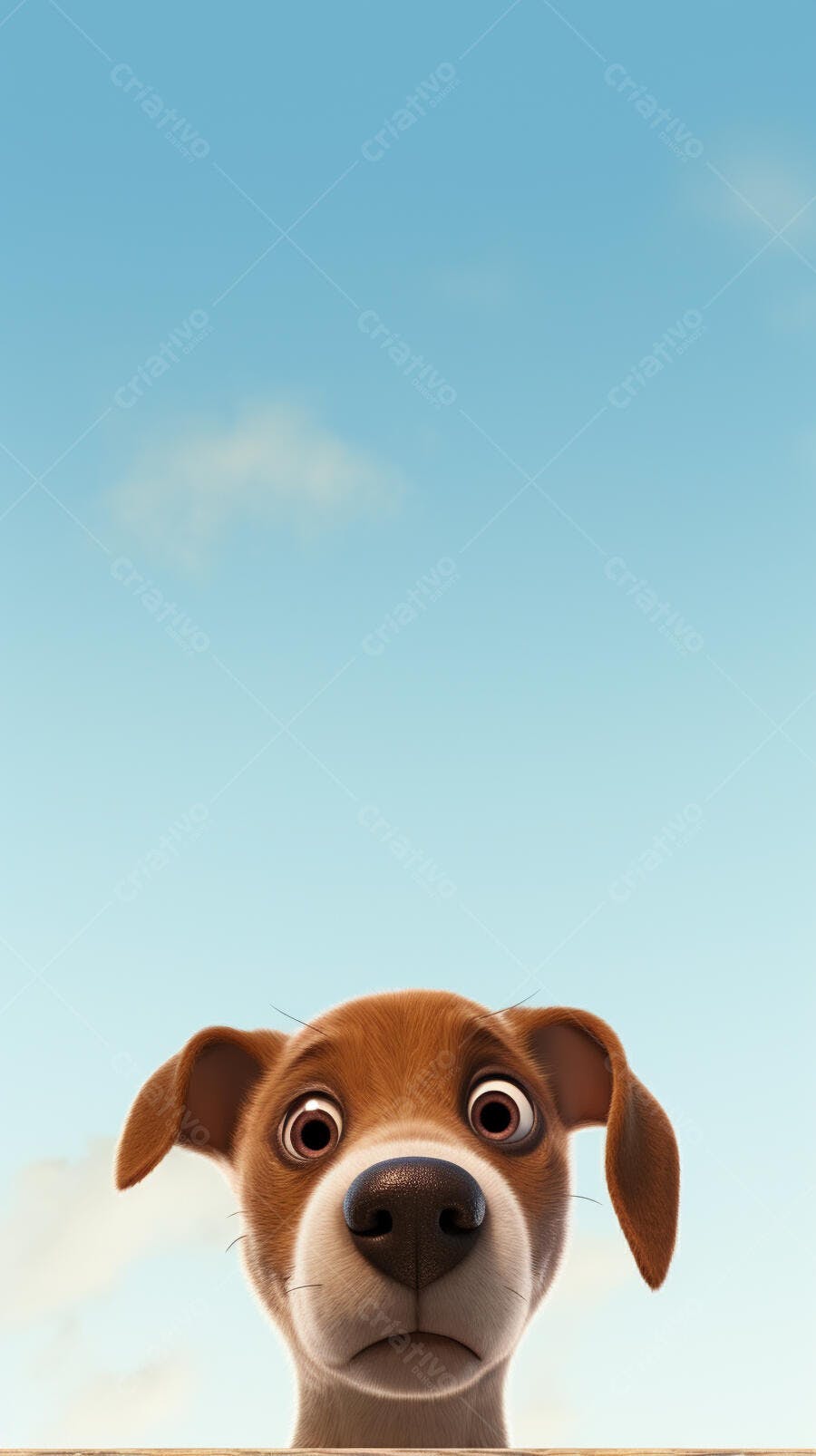 Cachorro Marrom Olhando para Cima