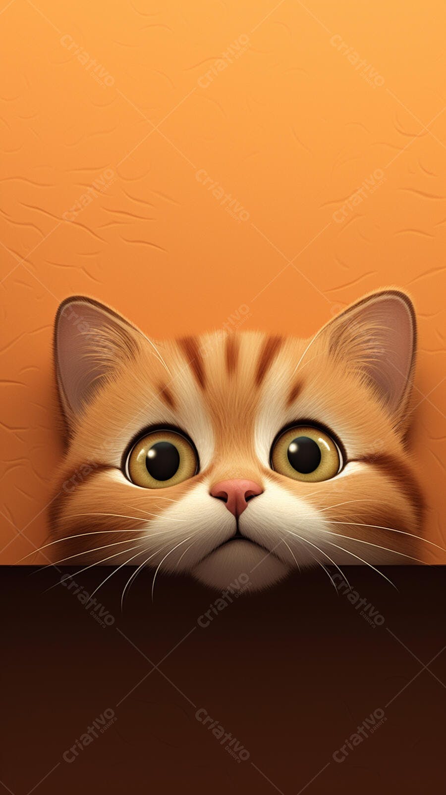 Gatinho ruivo curioso espiando