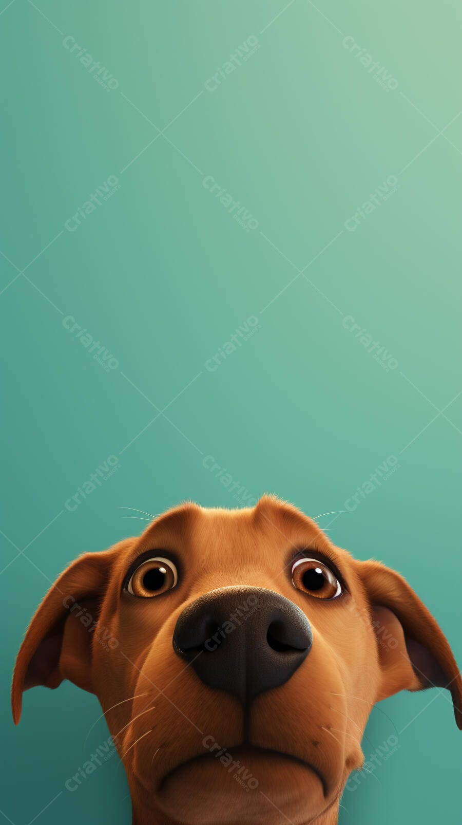 Cachorro Marrom Olhando para Cima