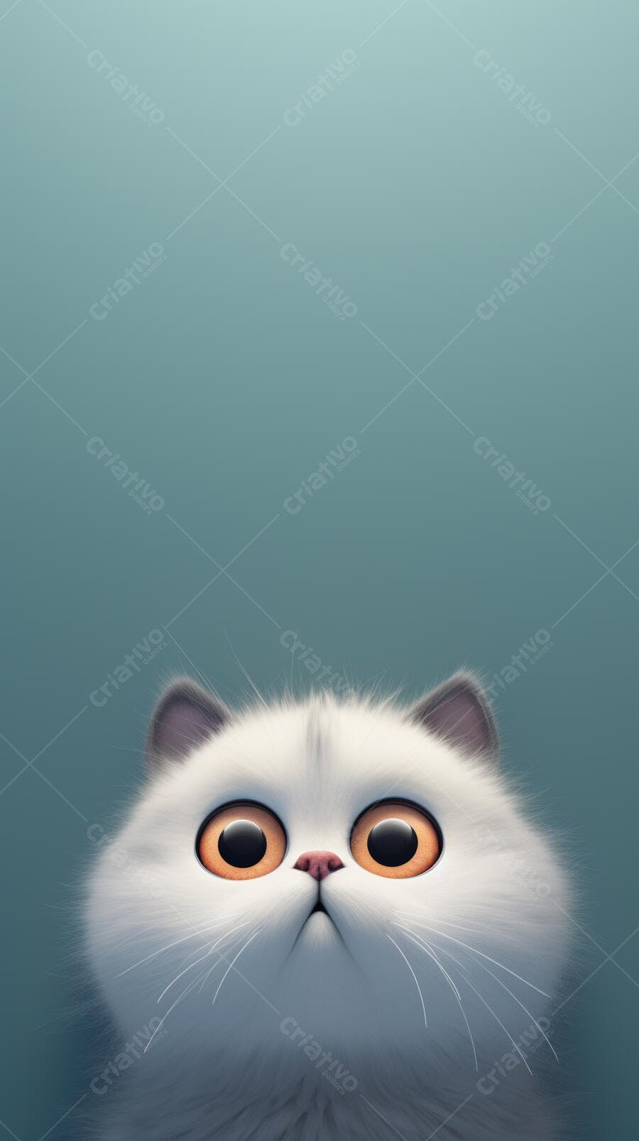 Gatinho branco fofo com olhos grandes
