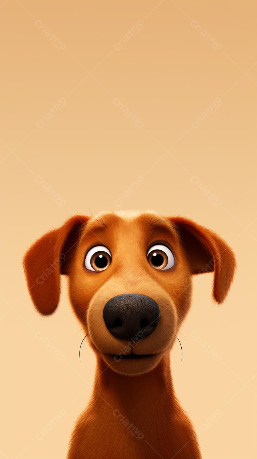 Cachorro Marrom Cartoon fofinho