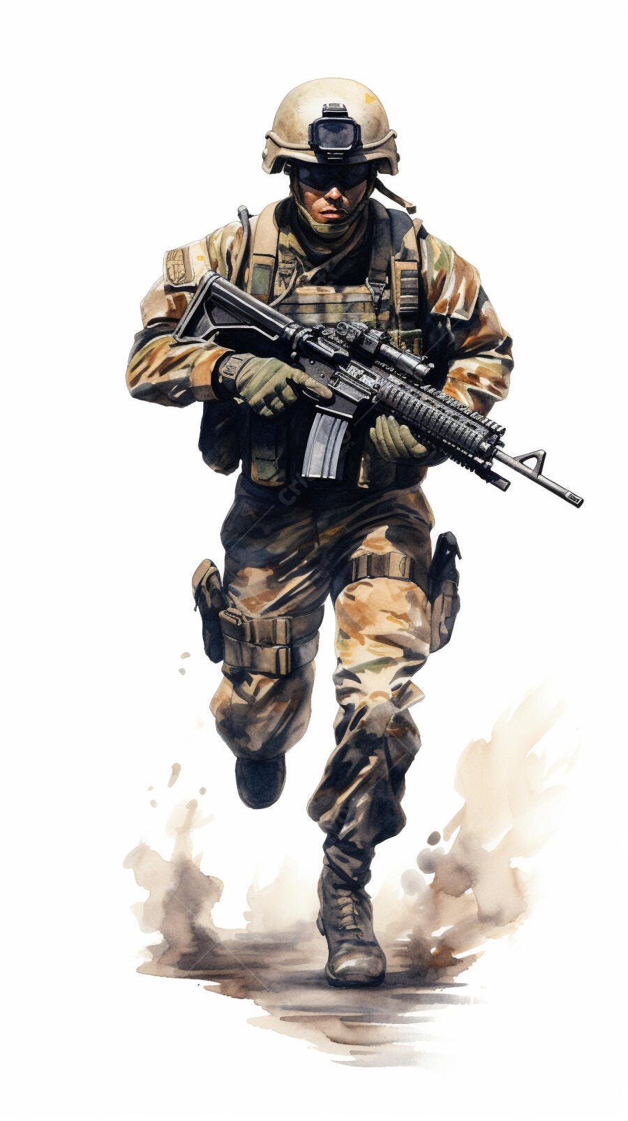 Soldado em ação camuflado