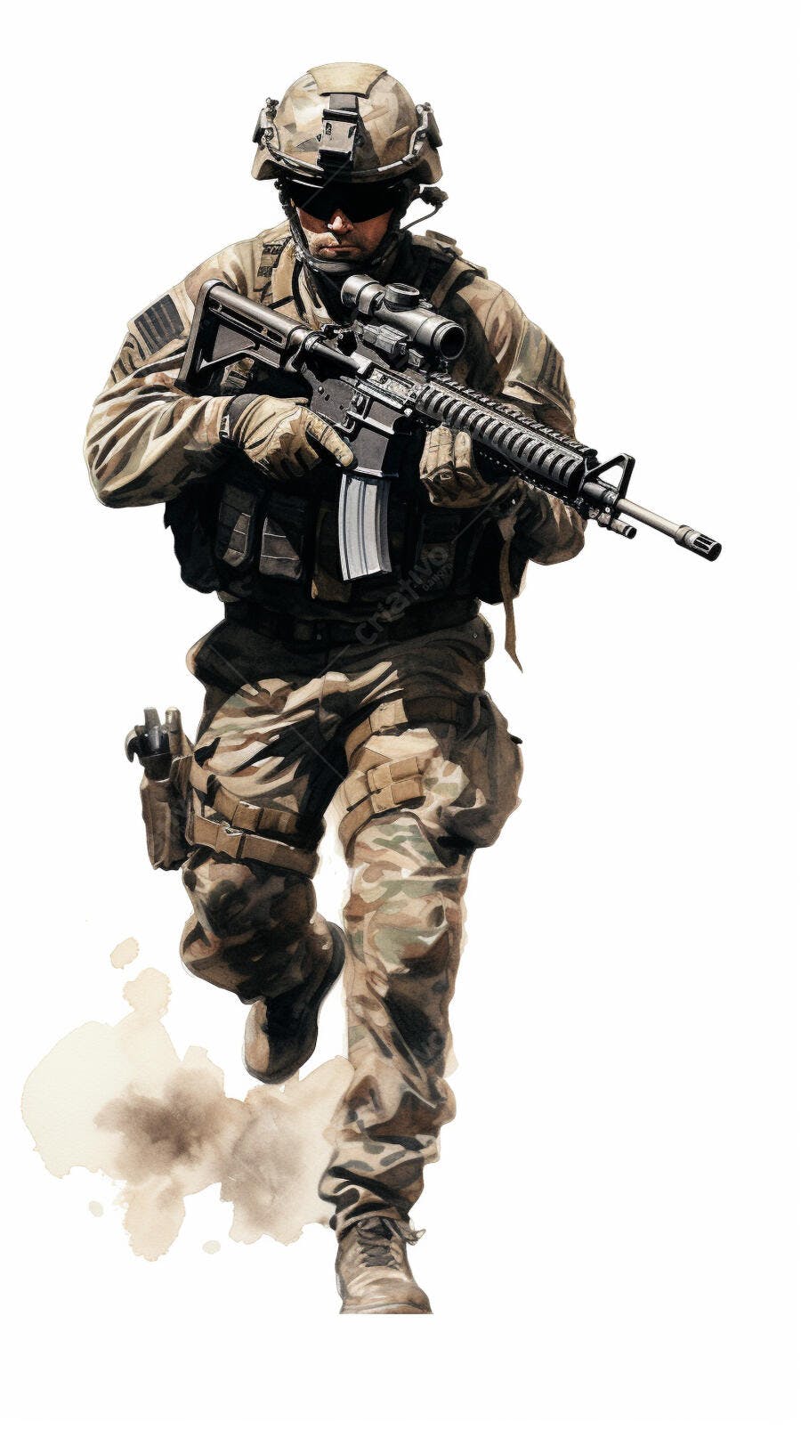 Soldado em ação camuflado