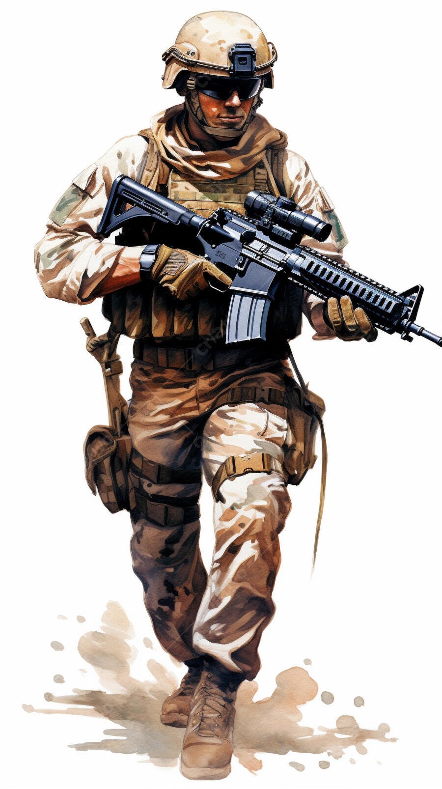 Soldado em patrulha uniforme camuflado