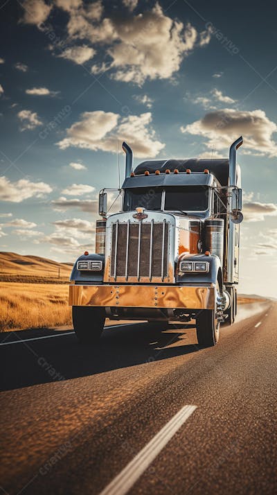 Caminhão Americano - Estrada Infinita pelo Deserto