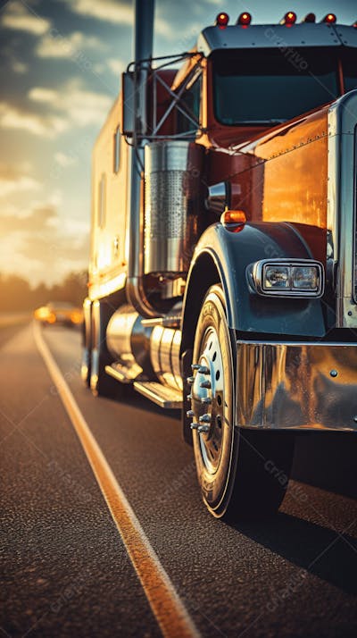 Caminhão Americano - Estrada Infinita pelo Deserto