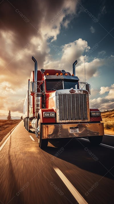 Caminhão Americano - Estrada Infinita pelo Deserto