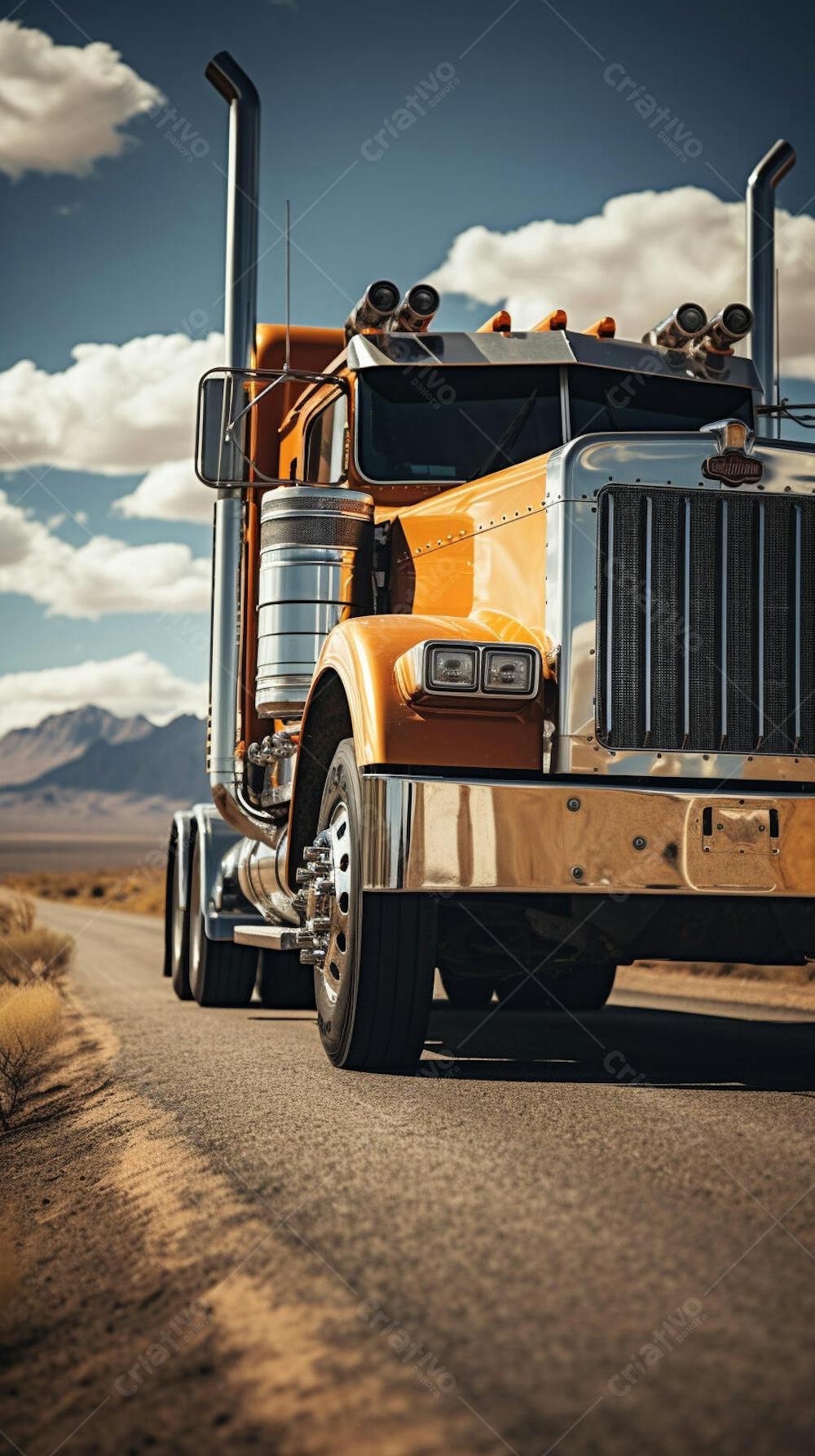 Caminhão Americano - Estrada Infinita pelo Deserto