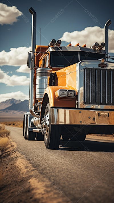 Caminhão Americano - Estrada Infinita pelo Deserto