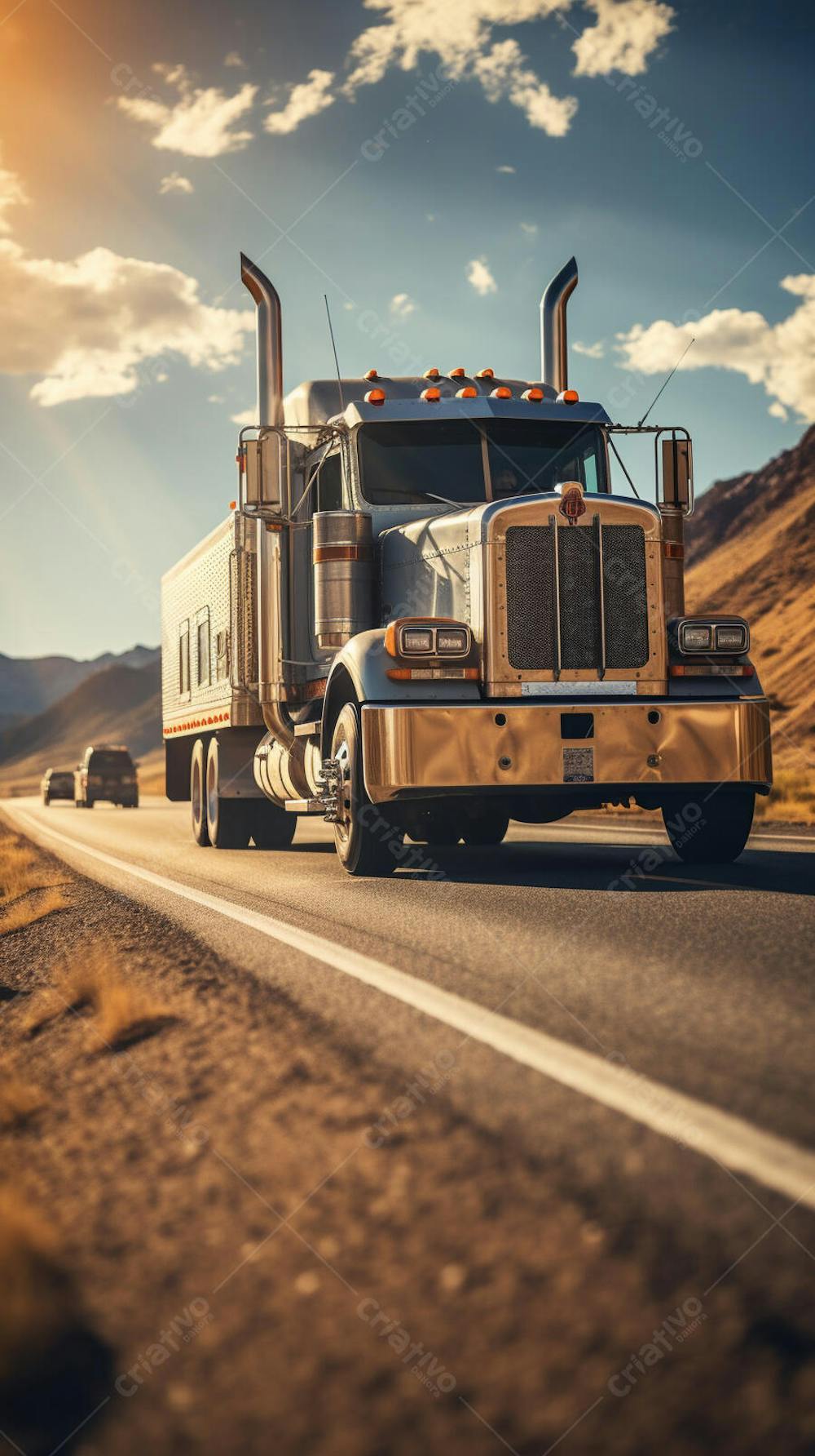 Caminhão Americano - Estrada Infinita pelo Deserto