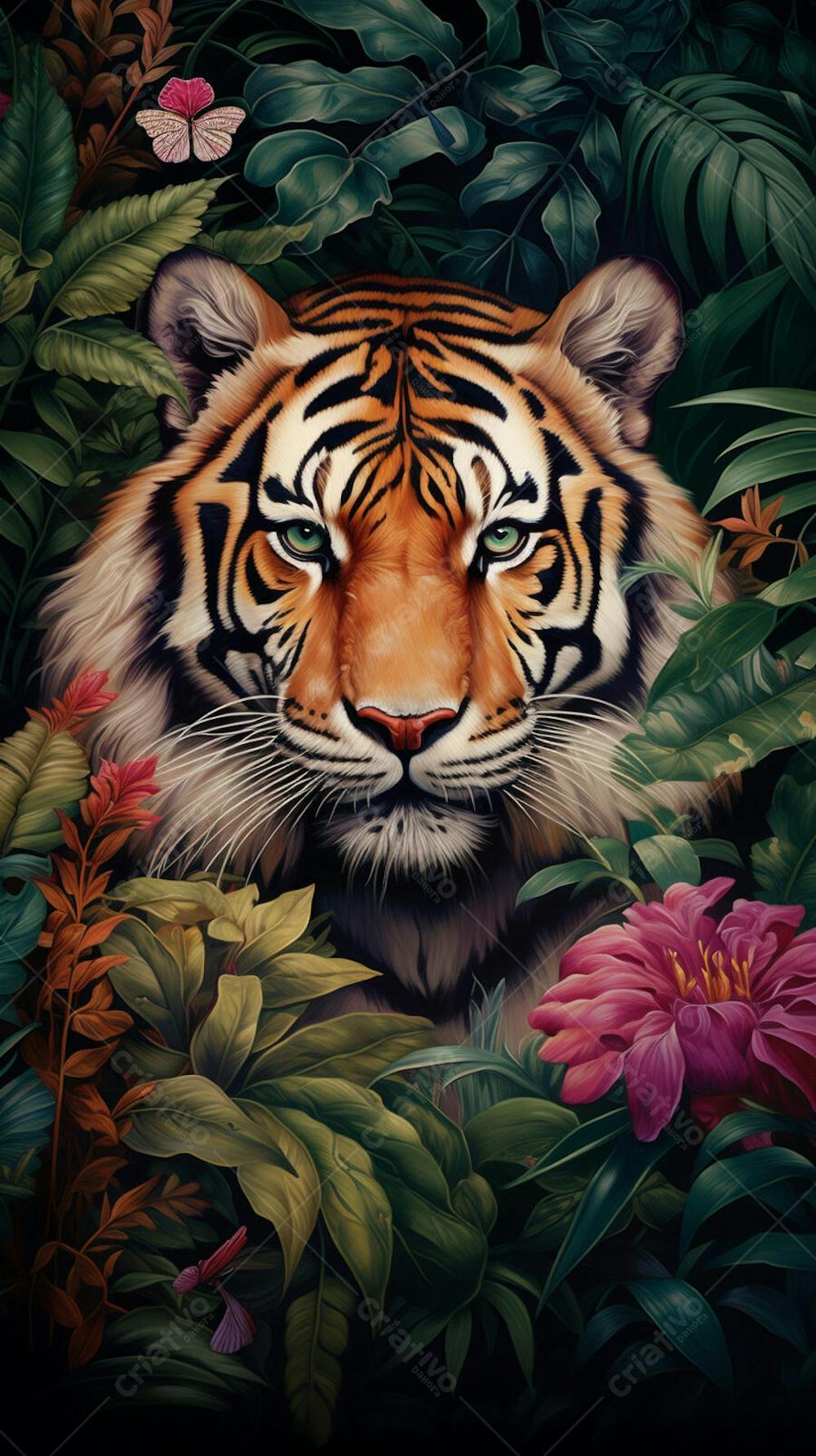 Tigre Majestoso - O Rei da Selva em Seu Habitat Natural