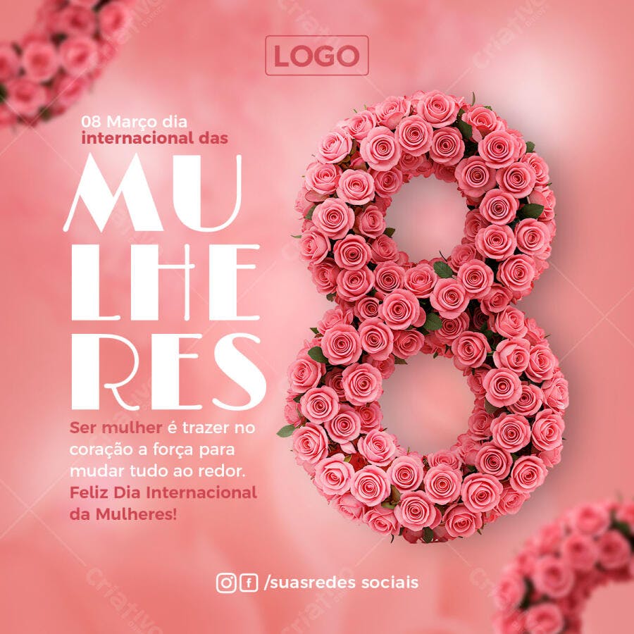 Flyer Dia Internacional da Mulher PSD Editável