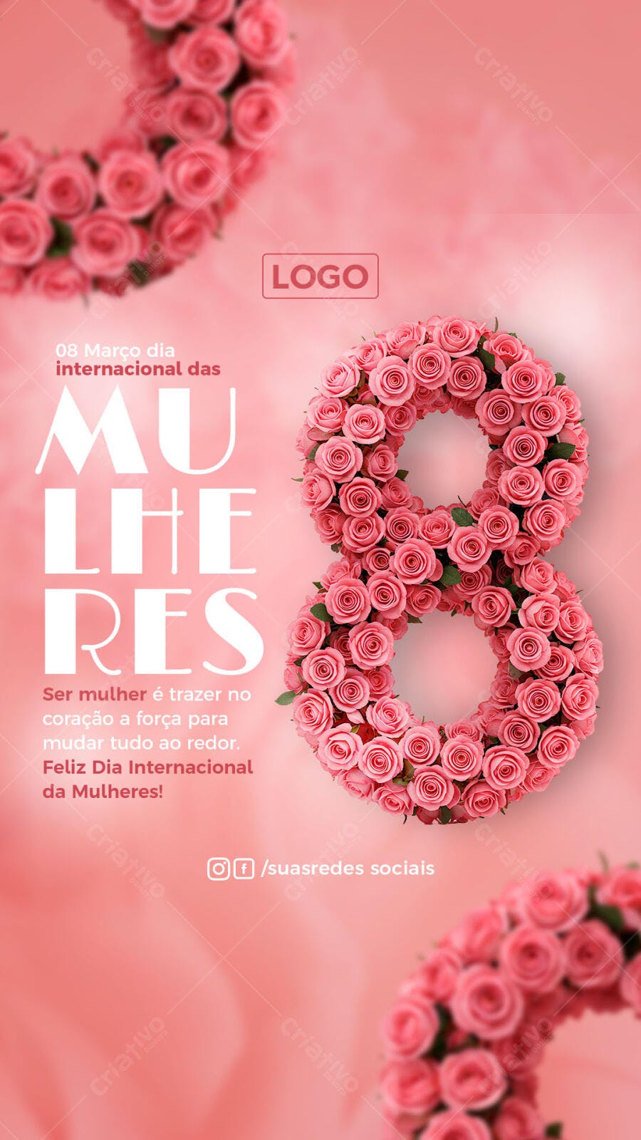 Flyer Dia Internacional da Mulher PSD Editável