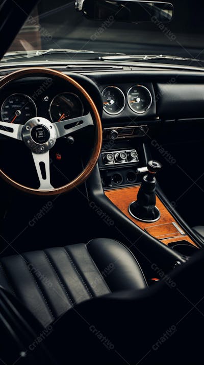 Interior de um carro esportivo luxuoso